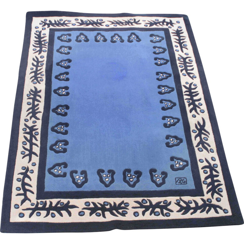 Très grand tapis Sam Laïk bleu, GAROUSTE & BONETTI - 1990