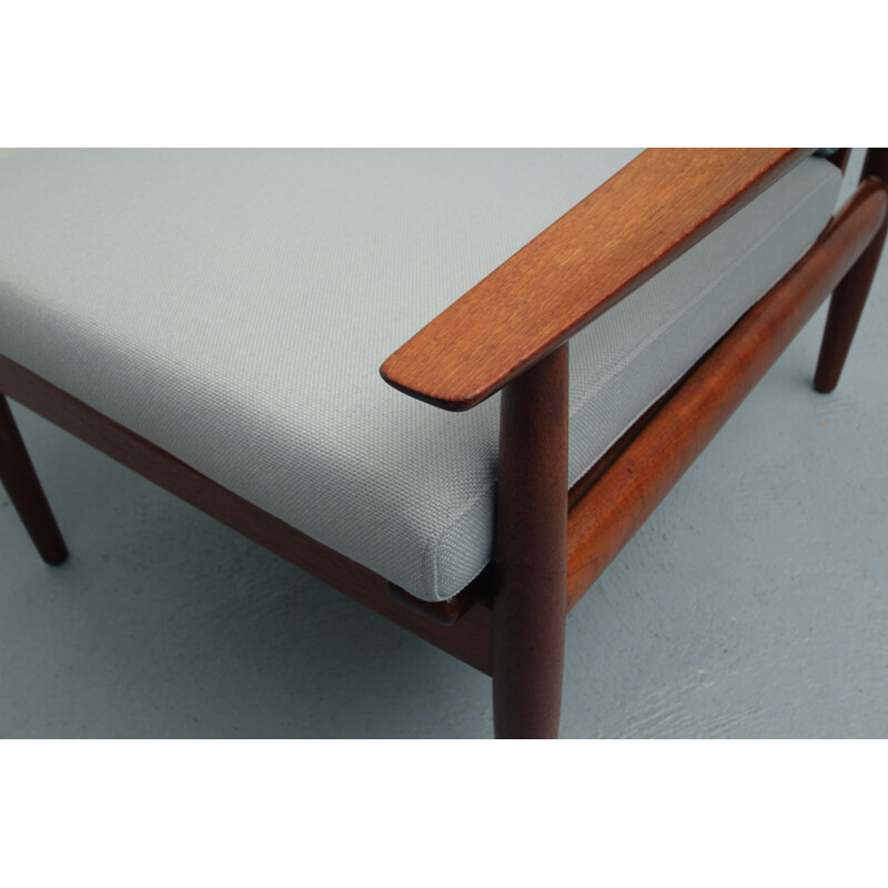 Vintage armchair in teak and grey fabric by Arne Vodder for Glostrup, 1960s