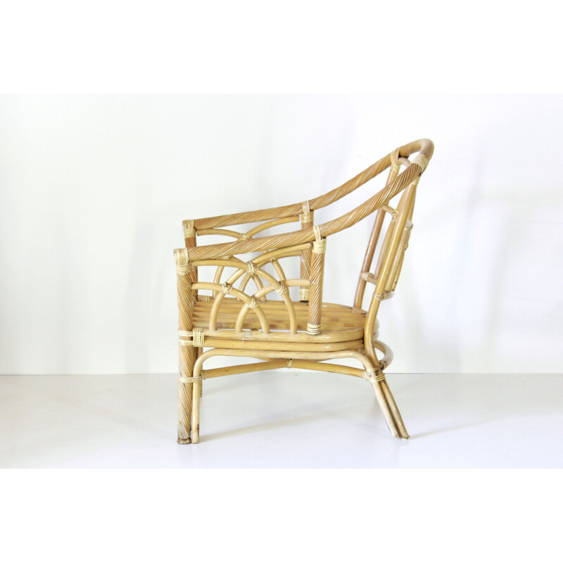 Vintage-Sessel aus gebogenem Bambus, 1970