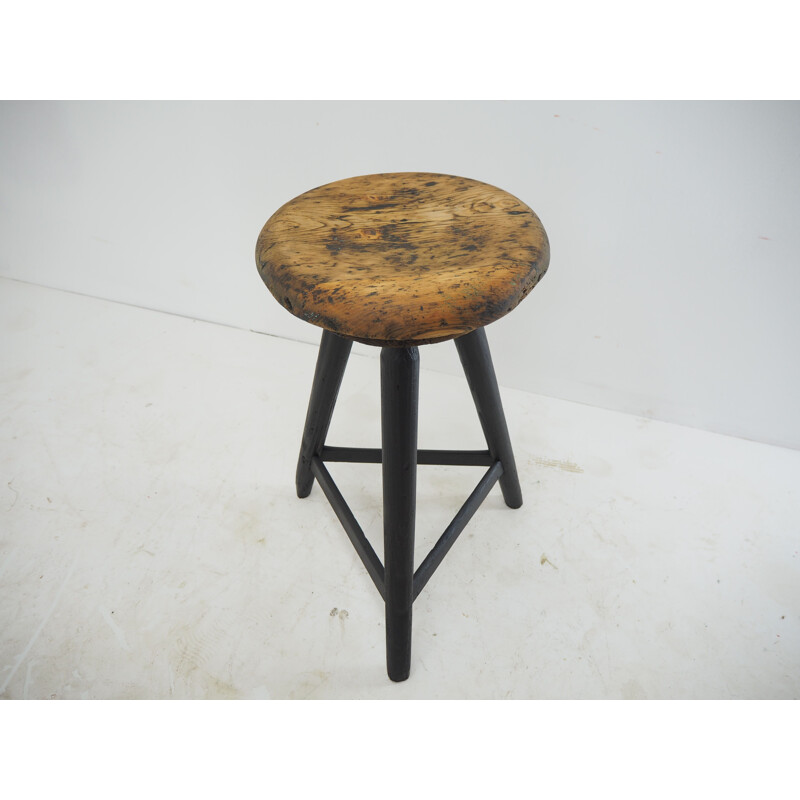 Vintage wooden stool, 1930s