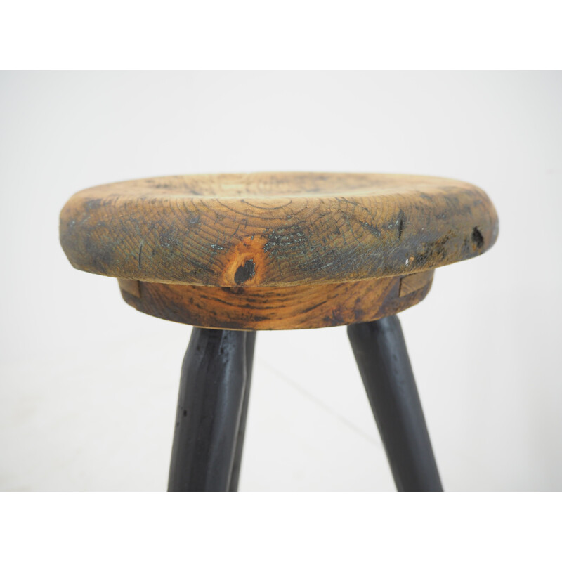 Vintage wooden stool, 1930s