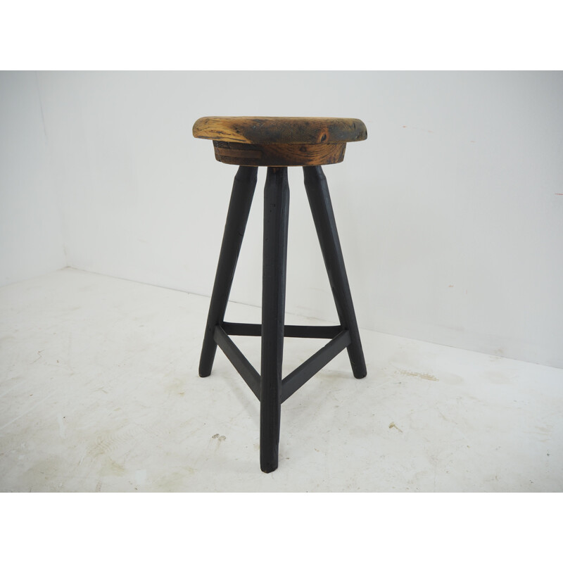 Vintage wooden stool, 1930s