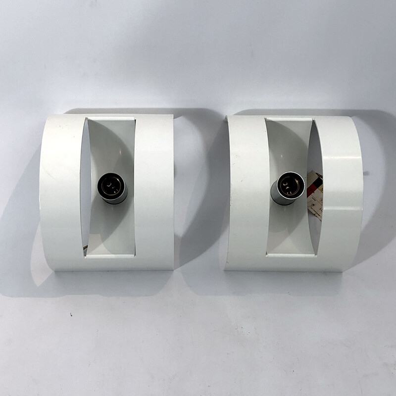 Pair of vintage Lido wall lamps by Stilux Milano, Italy 1960s