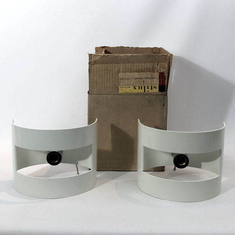 Pair of vintage Lido wall lamps by Stilux Milano, Italy 1960s