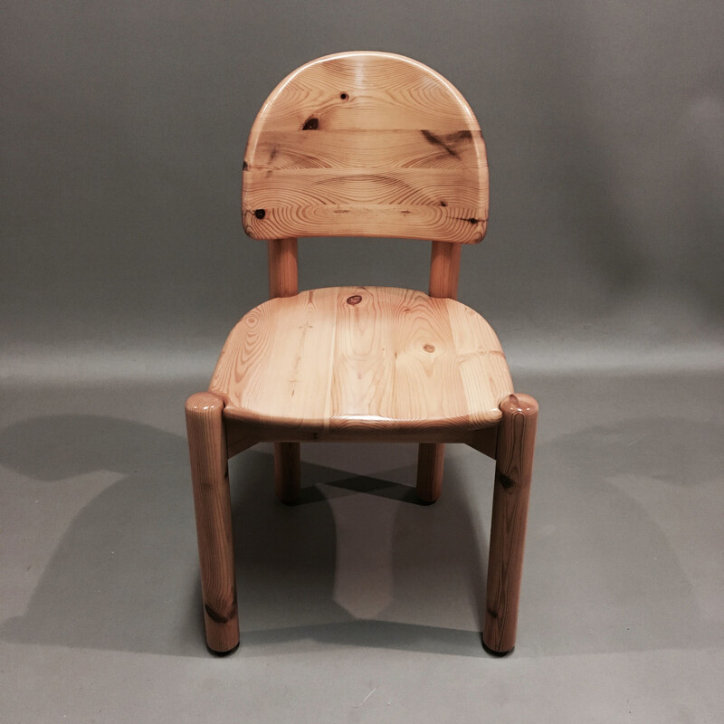 Vintage solid wood chair by Rainer Daumiller