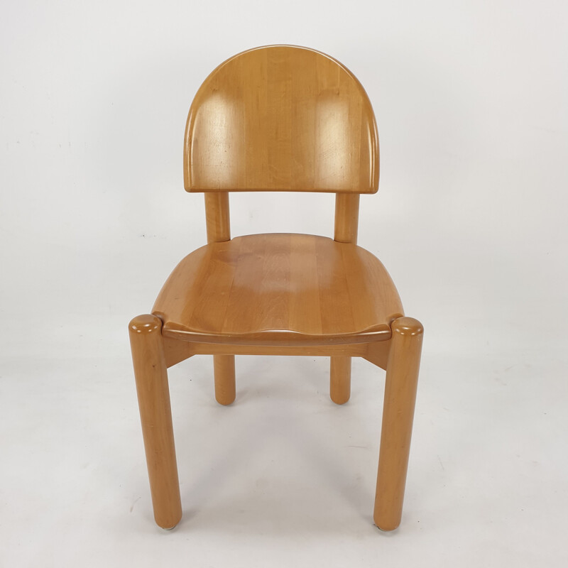 Ensemble de 4 chaises vintage en bois de chêne, 1980