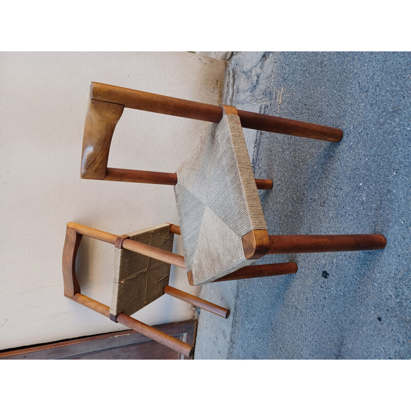 Paire de chaise vintage en bois, 1950