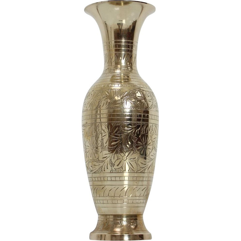 Vase vintage en laiton, Inde 1960