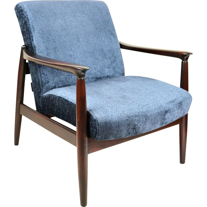 Vintage blue Navy armchair by Edmund Homa, 1970s