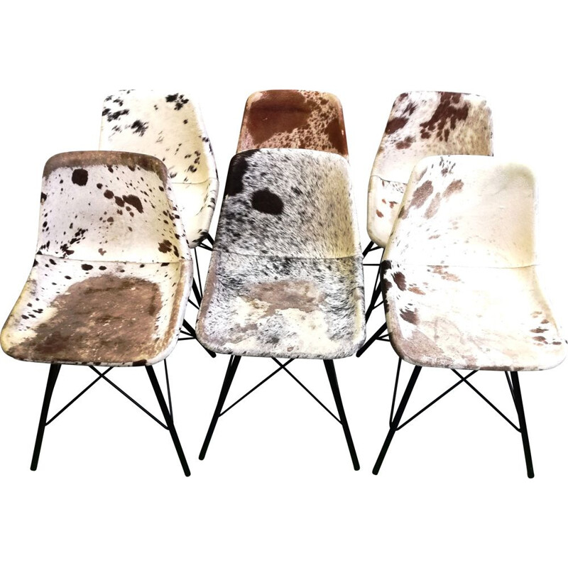 Vintage chair with cowhide pattern