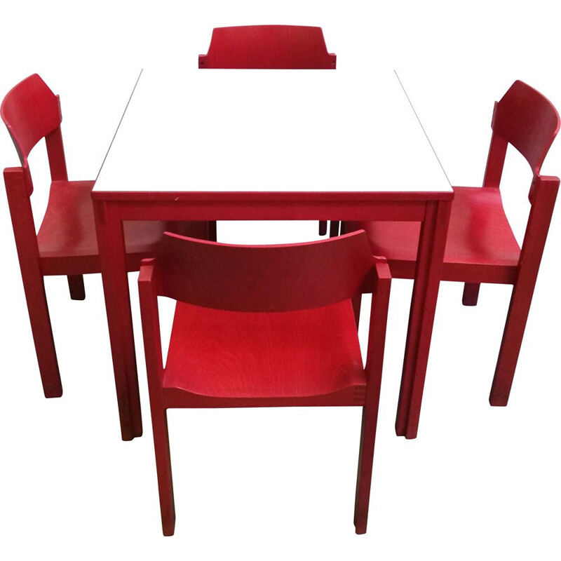 4 chaises et 1 table vintage pour Schlapp MÖbel