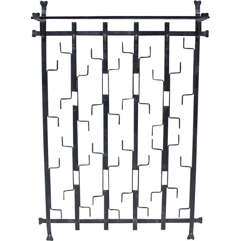 Vintage wrought iron wall coat rack, Germany 1960