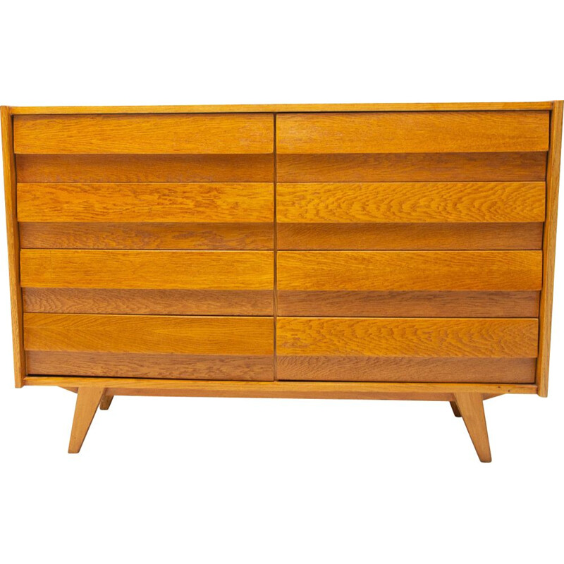 Vintage oak chest of drawers n U-453 by Jiri Jiroutek for Interiér Praha, Czechoslovakia 1960