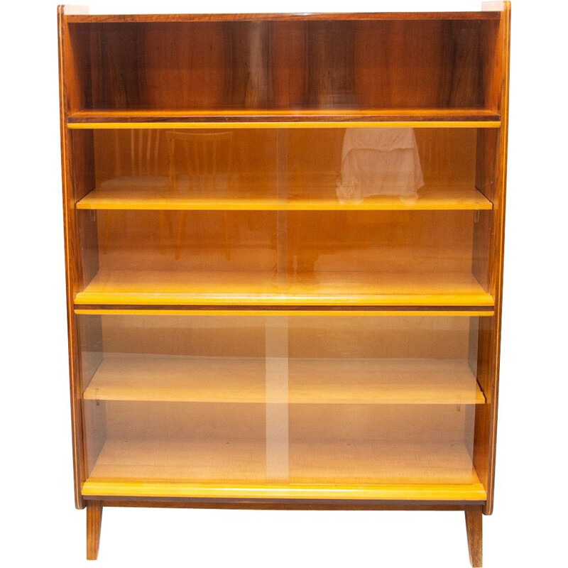 Vintage walnut bookcase by František Jirák for Jitona, Czechoslovakia 1960