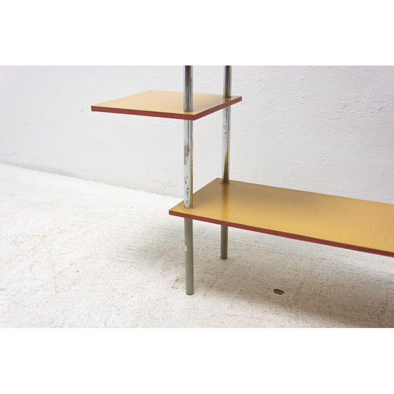 Vintage chrome and brown formica plant stand, Czechoslovakia 1960