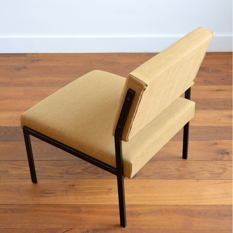 Dutch modernist vintage metal armchair by Gijs Van Der Sluis, 1950