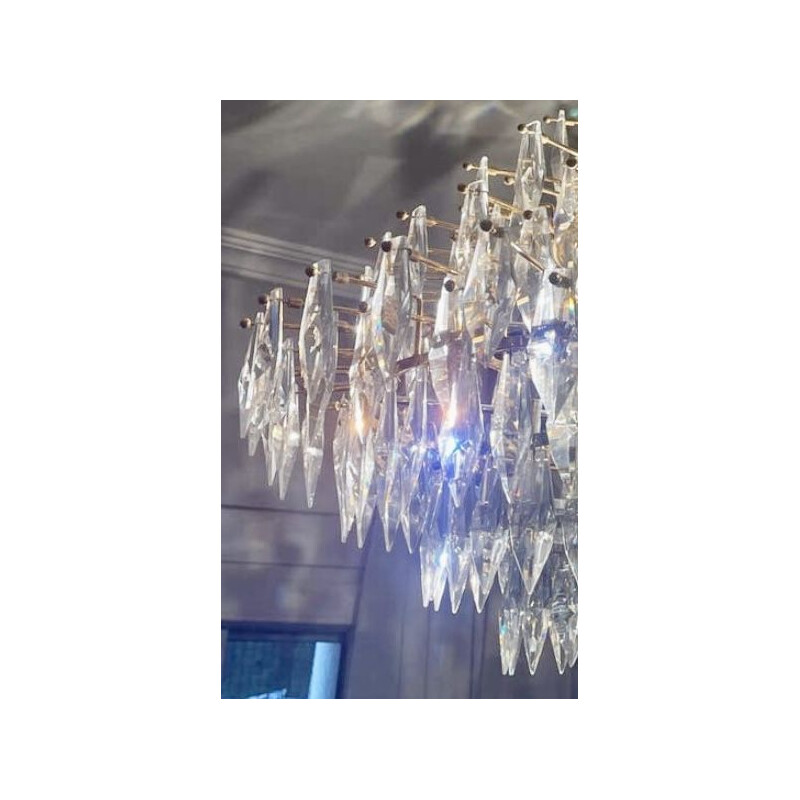 Vintage chandelier in gold plated structure Kinkeldey