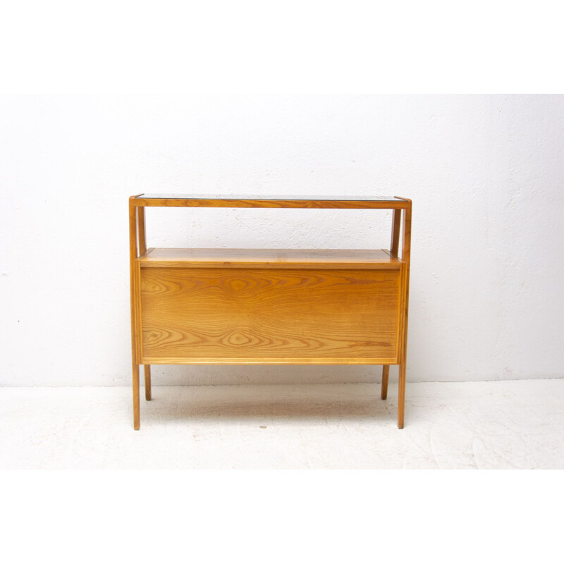 Mid century beech wood bar table, Czechoslovakia 1960s