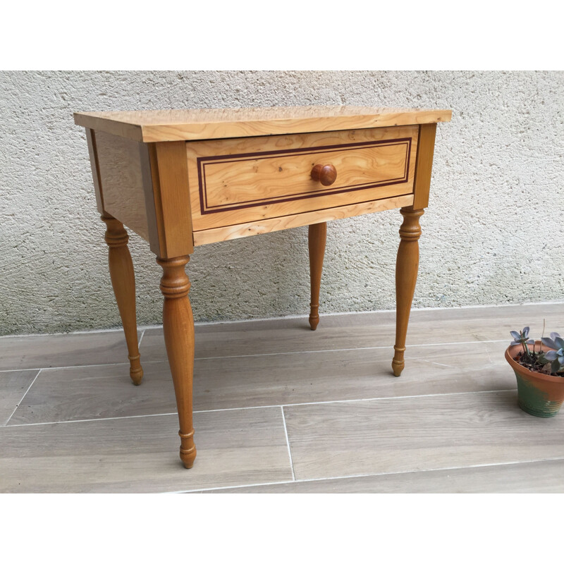 Small vintage wooden bedside table