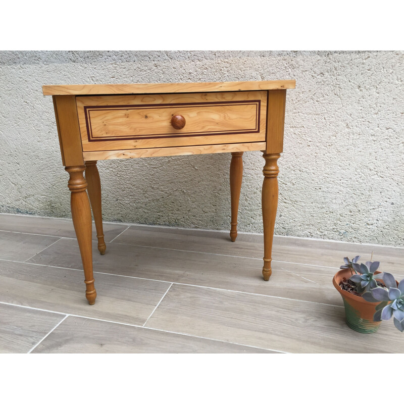 Small vintage wooden bedside table
