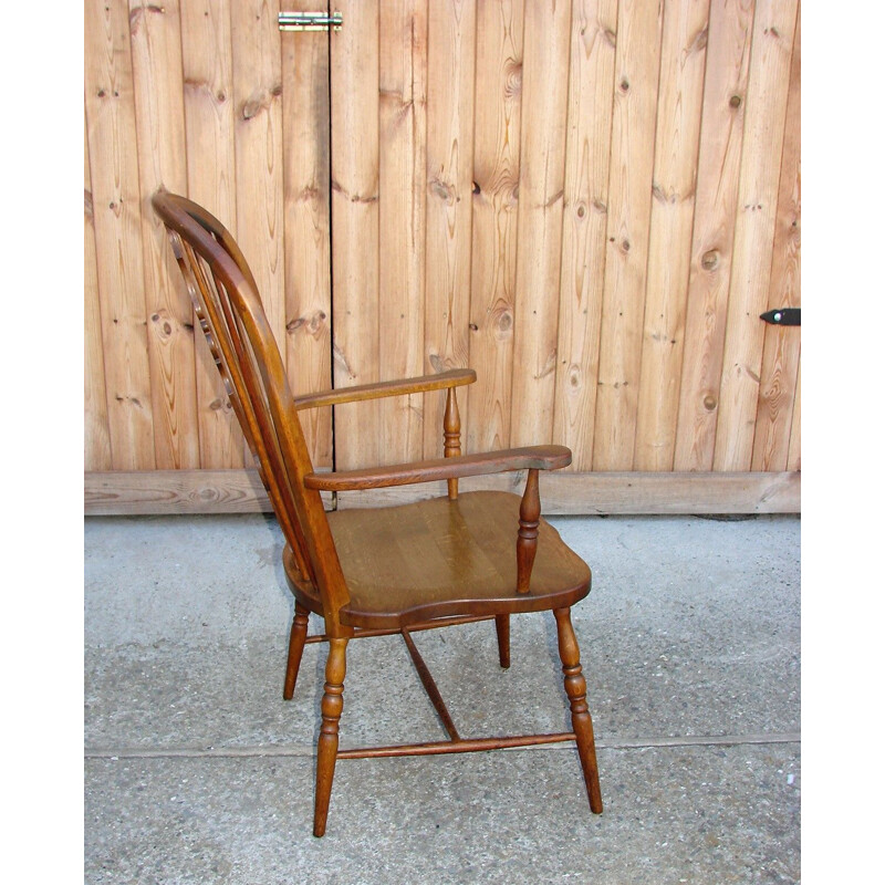 Vintage Windsor armchair of oak wood, 1960s