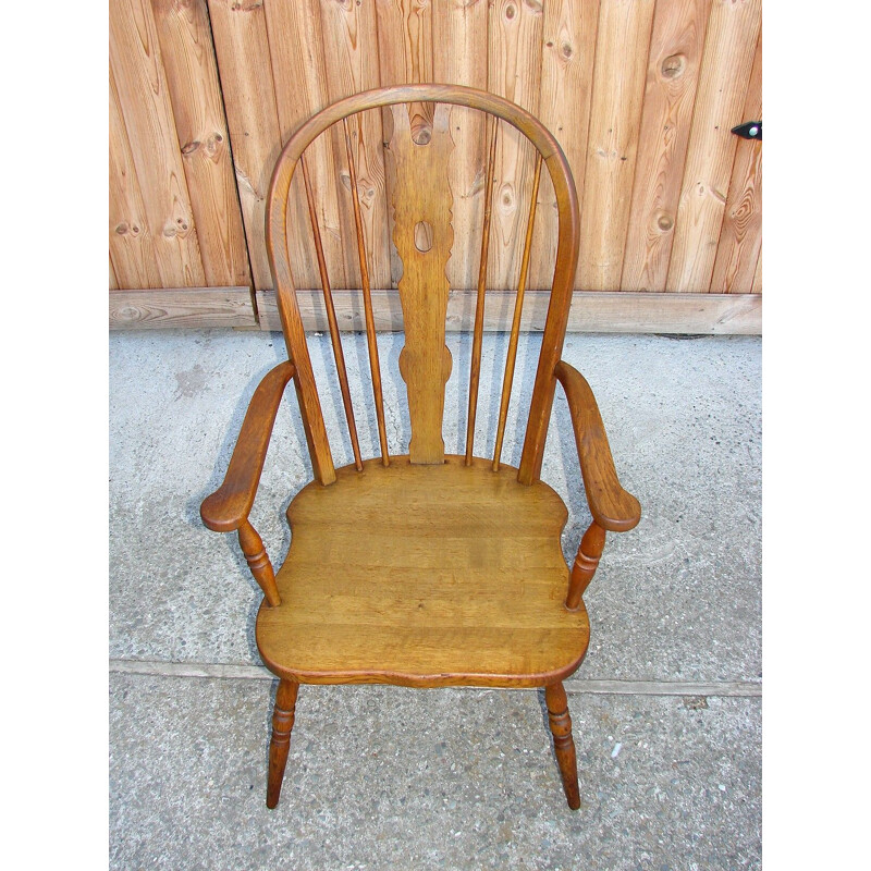 Fauteuil vintage Windsor en bois de chêne, 1960