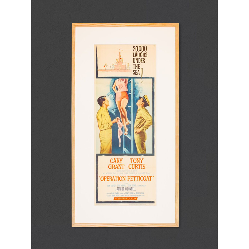 Eingelegtes Vintage-Plakat zum Film "Operation Petticoat", 1959