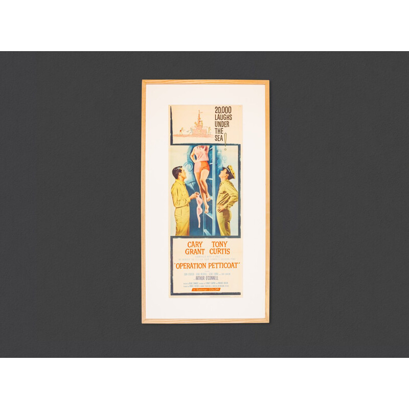 Cartaz vintage inset para o filme "Operação Petticoat", 1959