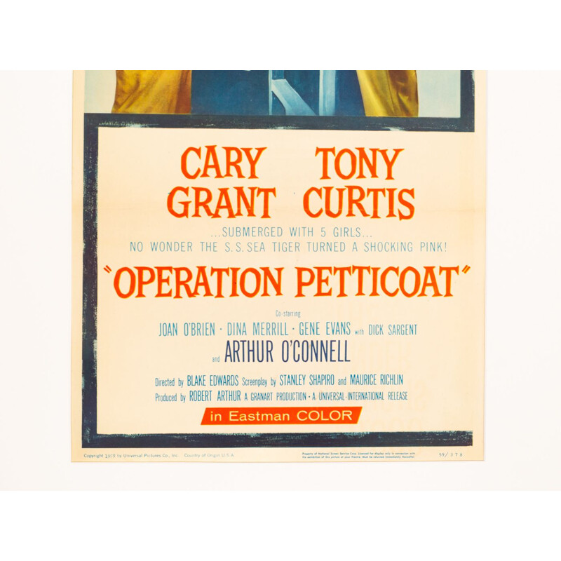 Eingelegtes Vintage-Plakat zum Film "Operation Petticoat", 1959