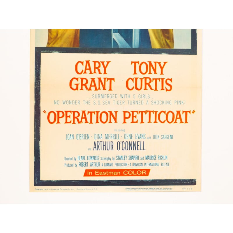Vintage inset poster of the movie "Operation Petticoat", 1959