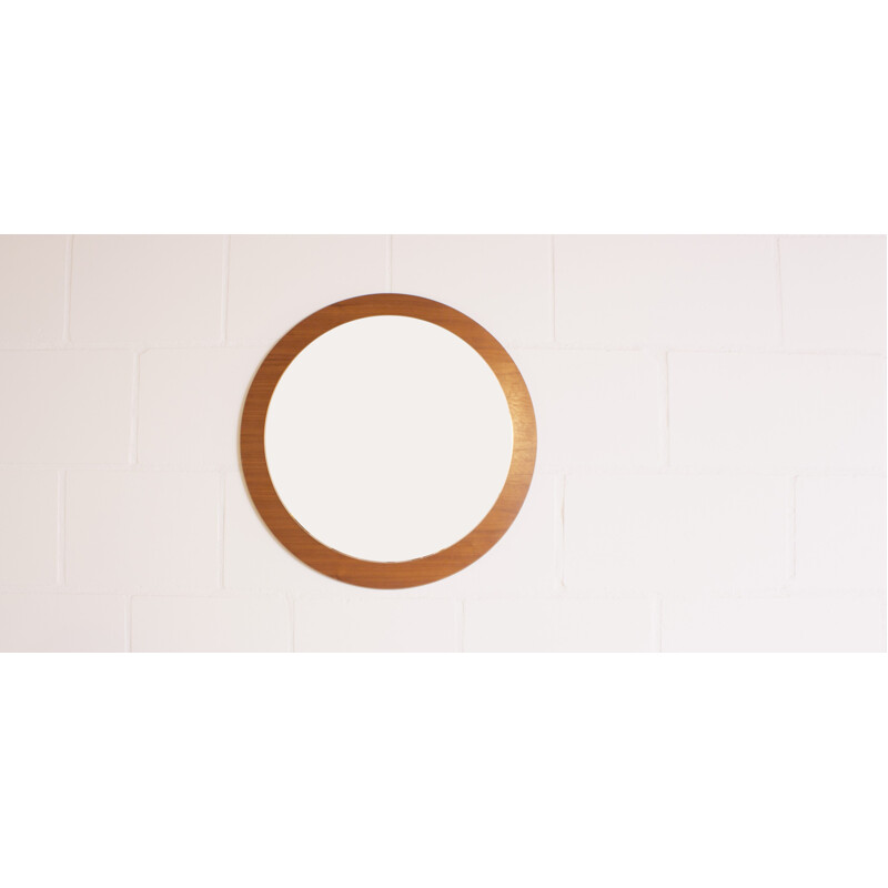 Round Kama mirror in American walnut - 1960s