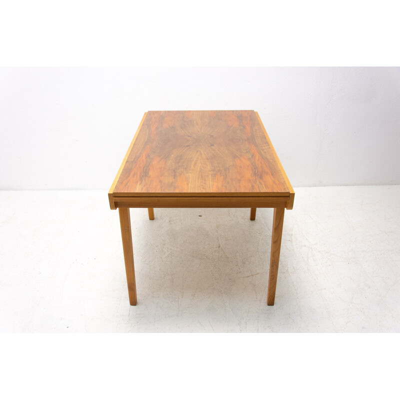 Vintage walnut and ash folding table by Jitona, Czechoslovakia 1970