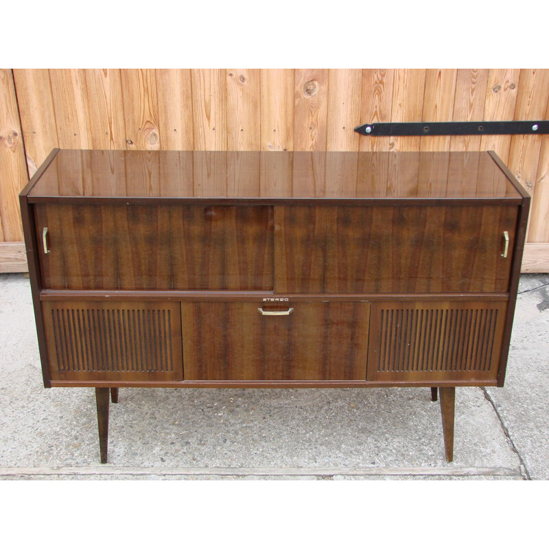 Vintage sideboard with radio tuner, 1970s