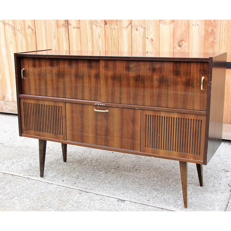 Vintage sideboard with radio tuner, 1970s