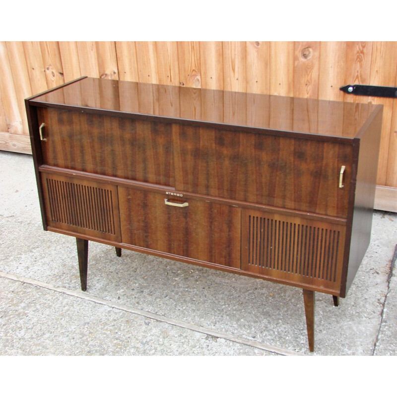 Vintage sideboard with radio tuner, 1970s