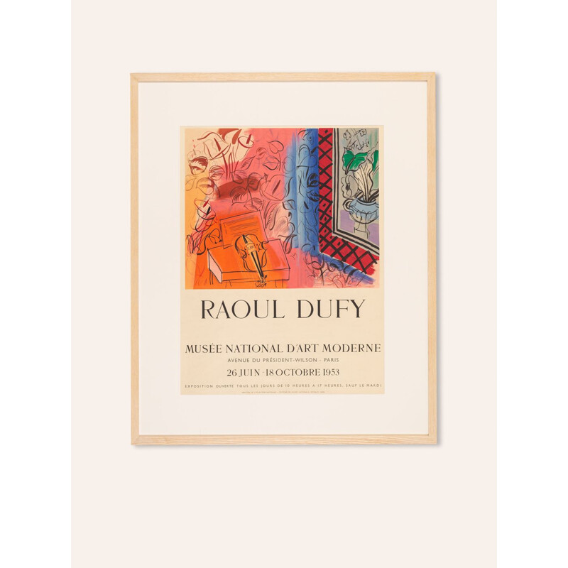 Affiche vintage d'exposition lithographique de Raoul Dufy