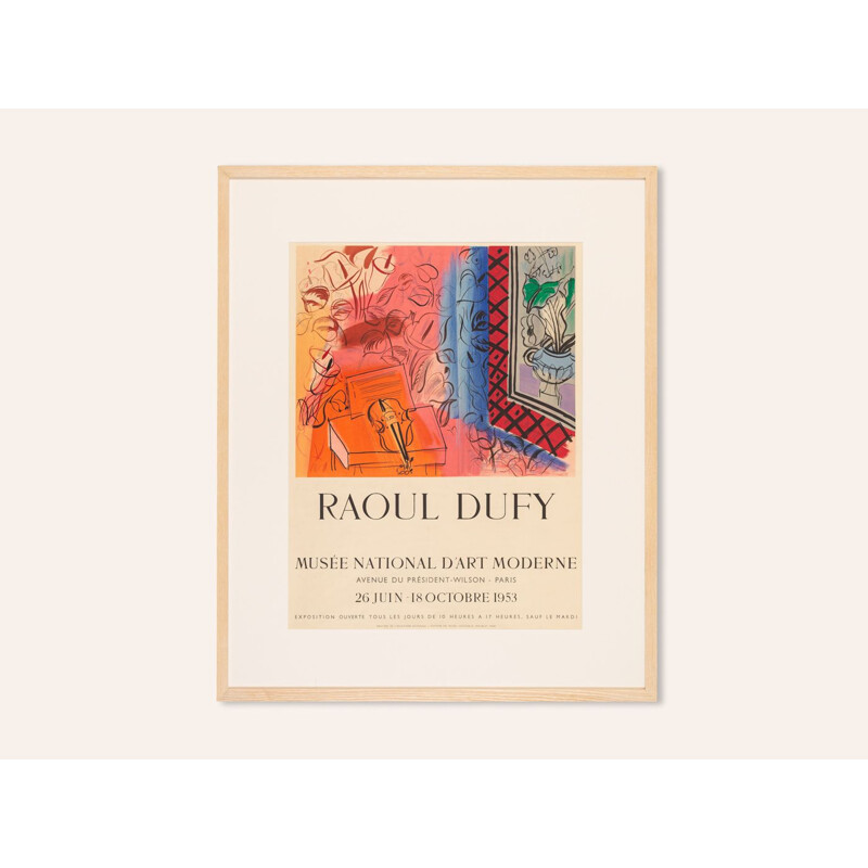 Cartel de época para una exposición litográfica de Raoul Dufy