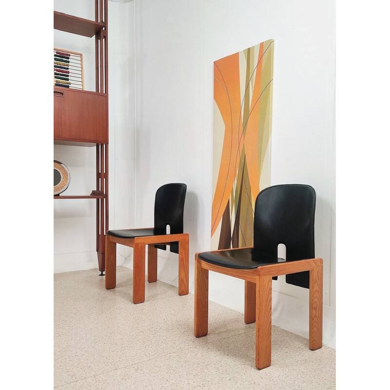 Set of 2 model 121 chairs Afra e Tobia Scarpa design for Cassina, 1960s