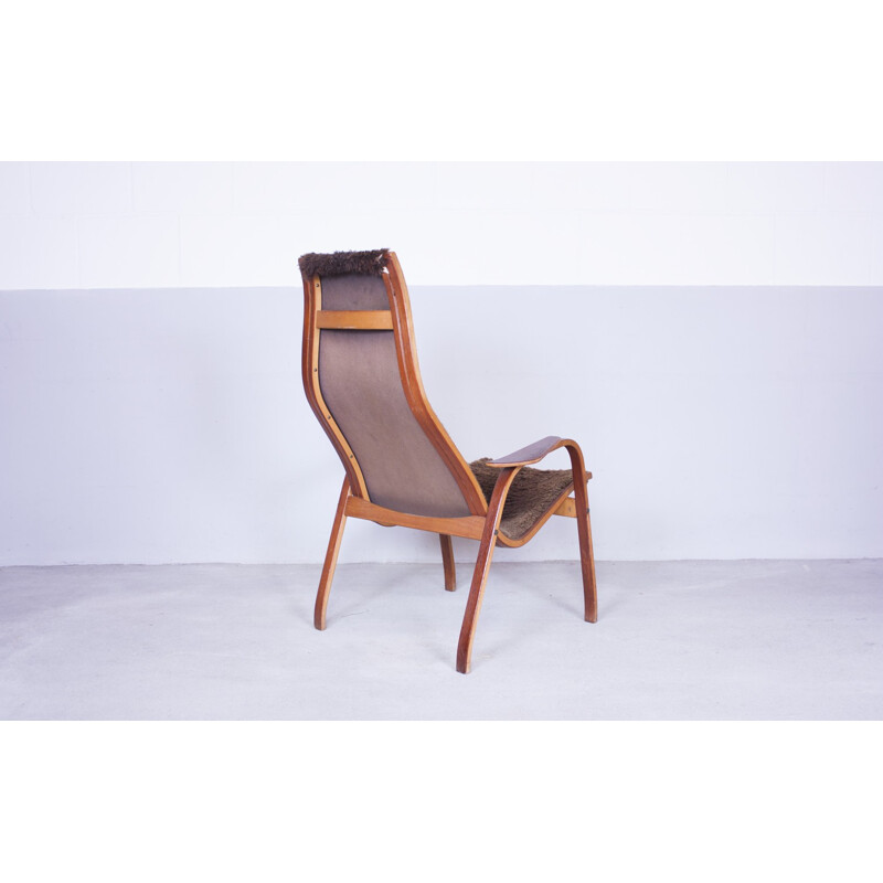 Swedish "Lamino" armchair in plywood and sheepskin, Yngve EKSTRÖM - 1950s