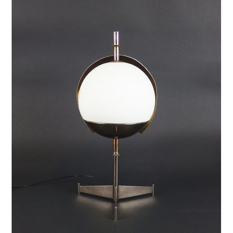 Lampe de table vintage argentée par Reggiani, 1970