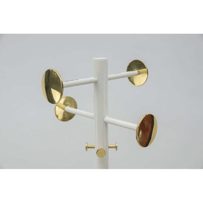 Vintage white and gold coat rack by Hollywood Regency, 1960