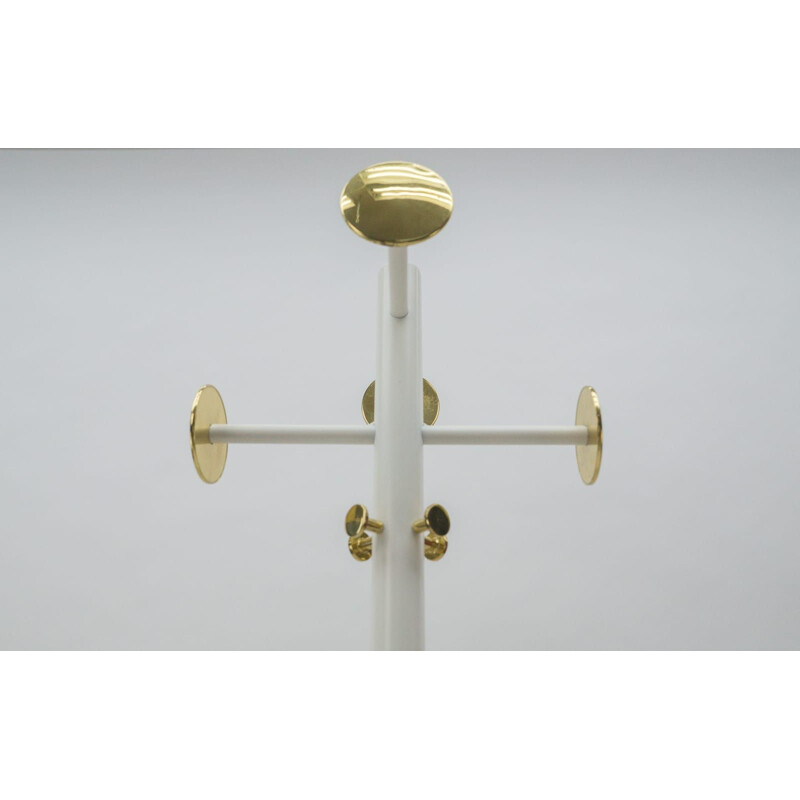 Vintage white and gold coat rack by Hollywood Regency, 1960