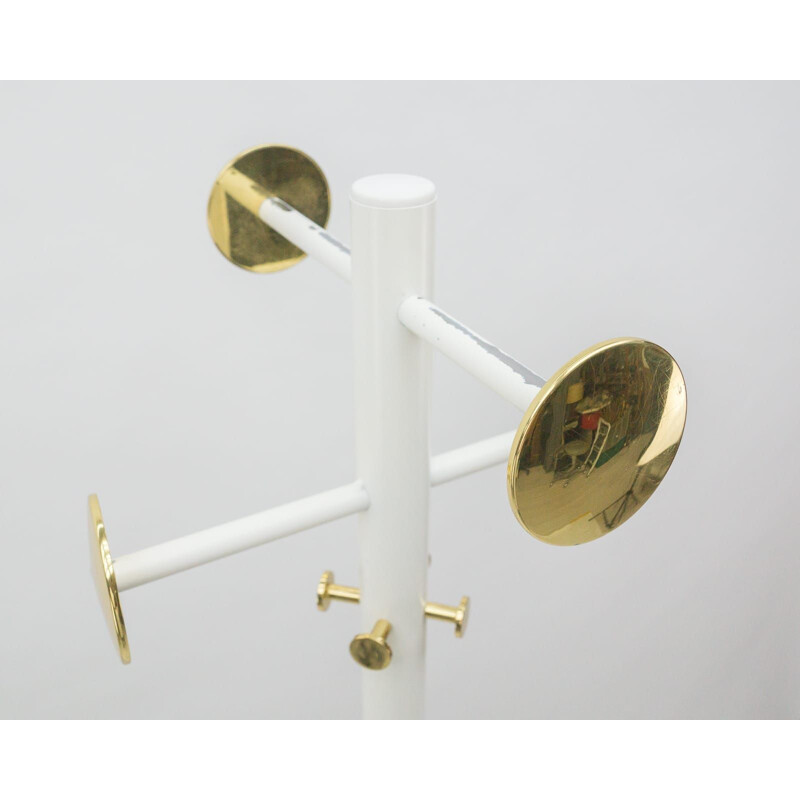 Vintage white and gold coat rack by Hollywood Regency, 1960