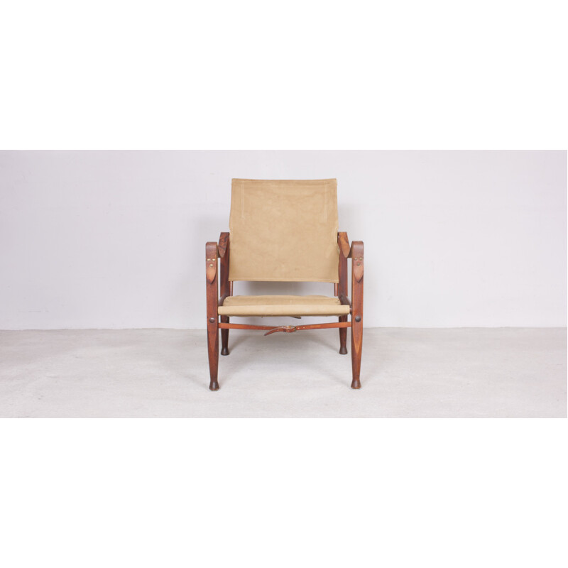 Rud. Rasmussen "Safari" armchair in light brown fabric, Kaare KLINT - 1930s