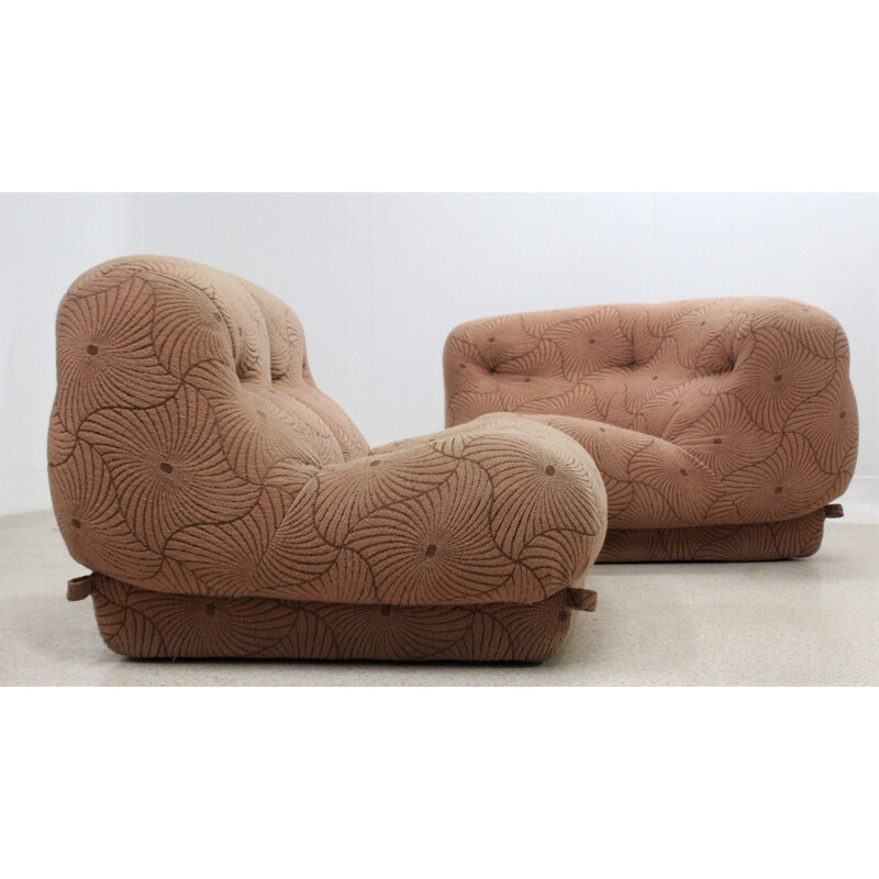 Pair of vintage Nuvolone armchairs by Rino Maturi for Mimo, 1970s