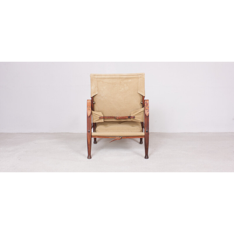 Chaise "Safari" Rud. Rasmussen en bois et tissu brun clair, Kaare KLINT - 1930