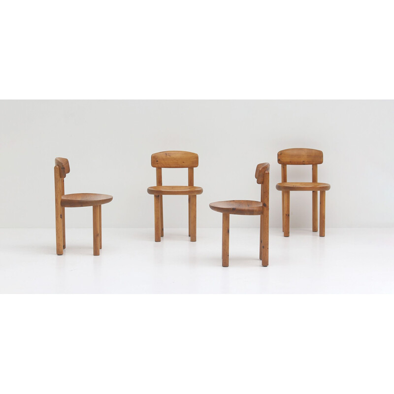 Ensemble de 5 chaises vintage en bois de pin par Daumiller pour la scierie de Hirtshals, Danemark 1970