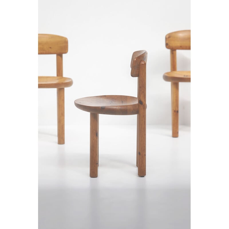 Ensemble de 5 chaises vintage en bois de pin par Daumiller pour la scierie de Hirtshals, Danemark 1970