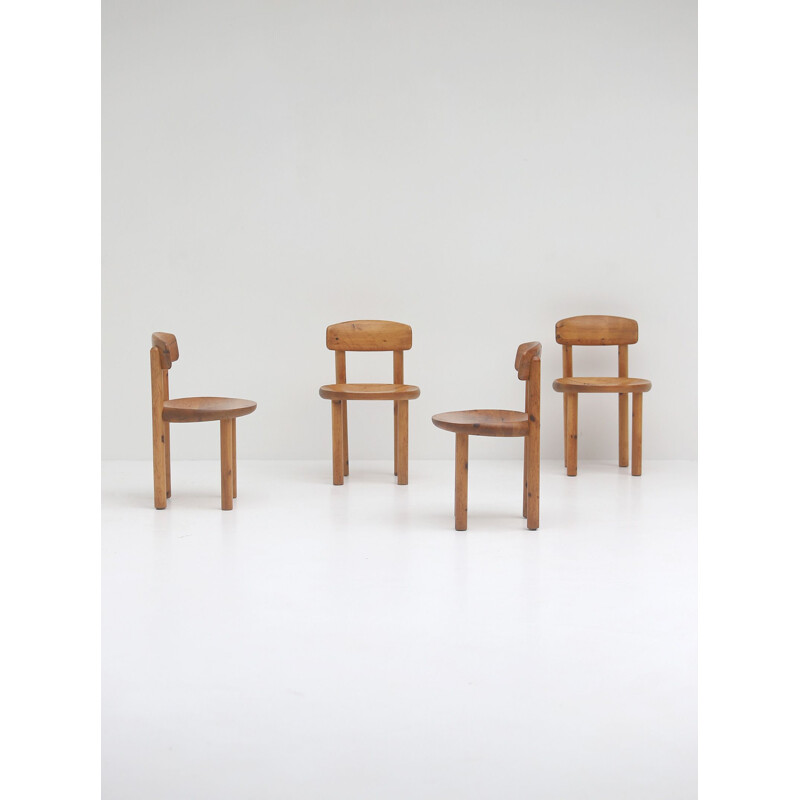 Set of 5 vintage pinewood chairs by Daumiller for Hirtshals Sawmill, Denmark 1970s