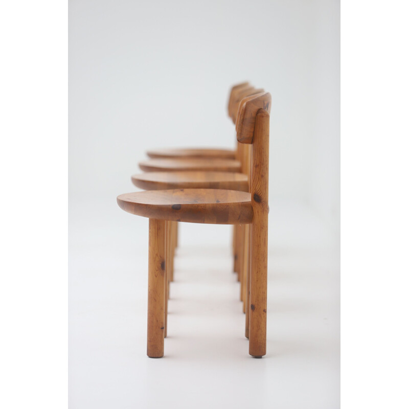 Set of 5 vintage pinewood chairs by Daumiller for Hirtshals Sawmill, Denmark 1970s